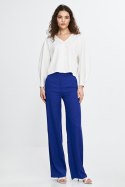 Bluzka oversize z balonowymi rękawami B192 Ecru - Nife Nife Bluzka oversize z balonowymi rękawami B192 Ecru - Nife Nife
