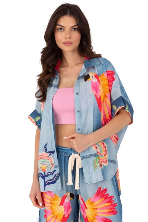 Koszula Damska Model DHJ-KS-19007-6.86 Blue - Italy Moda Italy Moda Koszula Damska Model DHJ-KS-19007-6.86 Blue - Italy Moda Italy Moda