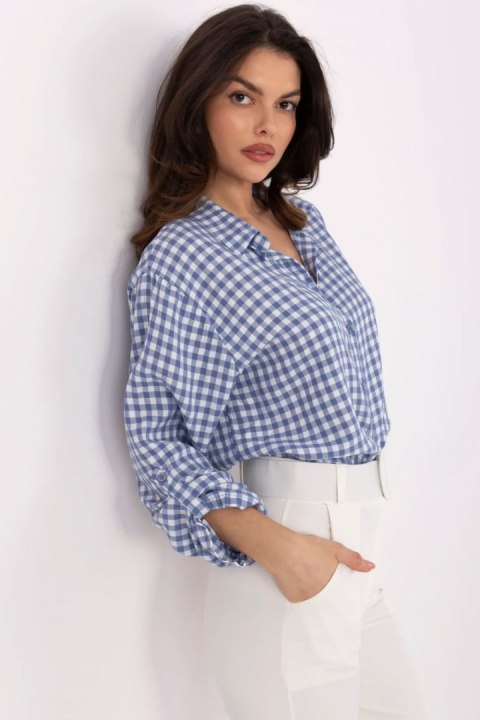 Koszula Damska Model MO-KS-1802.84 White/Blue - Italy Moda Italy Moda Koszula Damska Model MO-KS-1802.84 White/Blue - Italy Moda Italy Moda