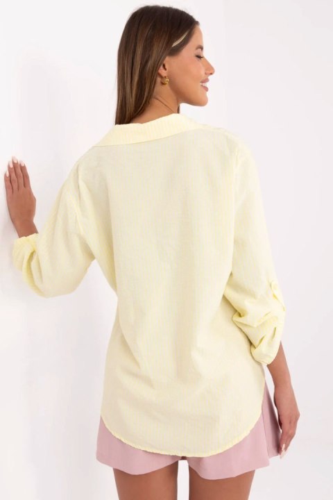 Koszula Damska Model MO-KS-1804.92 White/Yellow - Italy Moda Italy Moda Koszula Damska Model MO-KS-1804.92 White/Yellow - Italy Moda Italy Moda