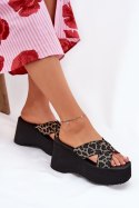 Sandał Klapki Model Sevolee 3773 Black Panterka - Step in style Step in style Sandał Klapki Model Sevolee 3773 Black Panterka - Step in style Step in style