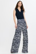 Spodnie palazzo SD115 Wzór Zebra/Navy - Nife Nife Spodnie palazzo SD115 Wzór Zebra/Navy - Nife Nife