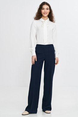 Spodnie wide leg z gumą w pasie SD113 Navy - Nife Nife