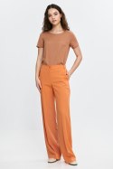 Spodnie wide leg z gumą w pasie SD113 Orange - Nife Nife Spodnie wide leg z gumą w pasie SD113 Orange - Nife Nife