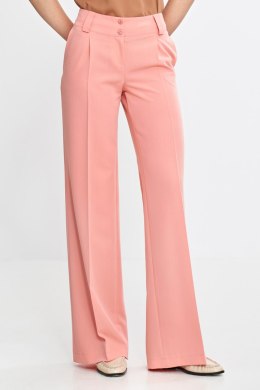 Spodnie wide leg z kantem SD112 Łosoś - Nife Nife