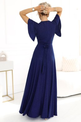 Sukienka Model Jennifer 581-5 Navy Brokat - Numoco Numoco