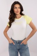 T-shirt Damski Model NM-TS-V7939.50 White/Yellow - NM NM T-shirt Damski Model NM-TS-V7939.50 White/Yellow - NM NM