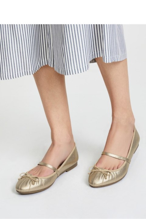 Damskie Baleriny ELVINA - GOLD - Inello Inello Damskie Baleriny ELVINA - GOLD - Inello Inello