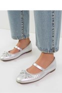 Damskie Baleriny ELVINA ? SILVER - Inello Inello Damskie Baleriny ELVINA ? SILVER - Inello Inello