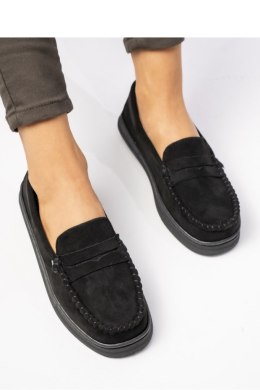Damskie Mokasyny ? Czarny, Zamszowe Martina BLACK - Inello Inello