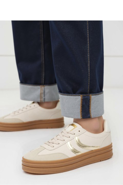 Damskie Sneakersy LUMI Beige/Lt.Gold - Inello Inello Damskie Sneakersy LUMI Beige/Lt.Gold - Inello Inello
