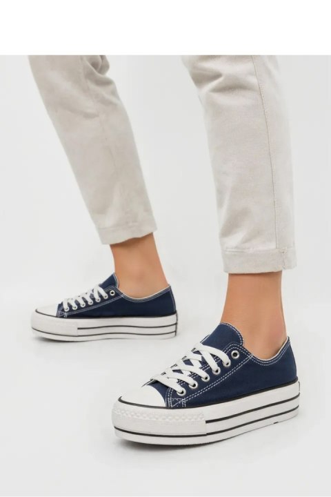 Damskie Trampki VELTRO NAVY ? Klasyczne Buty na Platformie - Inello Inello Damskie Trampki VELTRO NAVY ? Klasyczne Buty na Platformie - Inello Inello