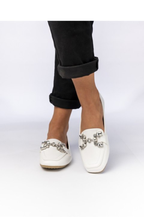 DAMSKIE MOKASYNY ELEA WHITE - Inello Inello DAMSKIE MOKASYNY ELEA WHITE - Inello Inello
