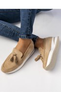 Damskie Mokasyny ? Beżowe LIVIA KHAKI - Inello Inello Damskie Mokasyny ? Beżowe LIVIA KHAKI - Inello Inello