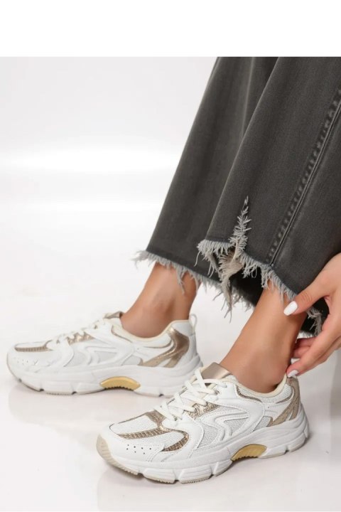 Damskie Sneakersy AURELIA WHITE/GOLD - Inello Inello Damskie Sneakersy AURELIA WHITE/GOLD - Inello Inello