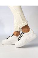 Damskie Sneakersy SAVANNAH WHITE/BLACK - Inello Inello Damskie Sneakersy SAVANNAH WHITE/BLACK - Inello Inello
