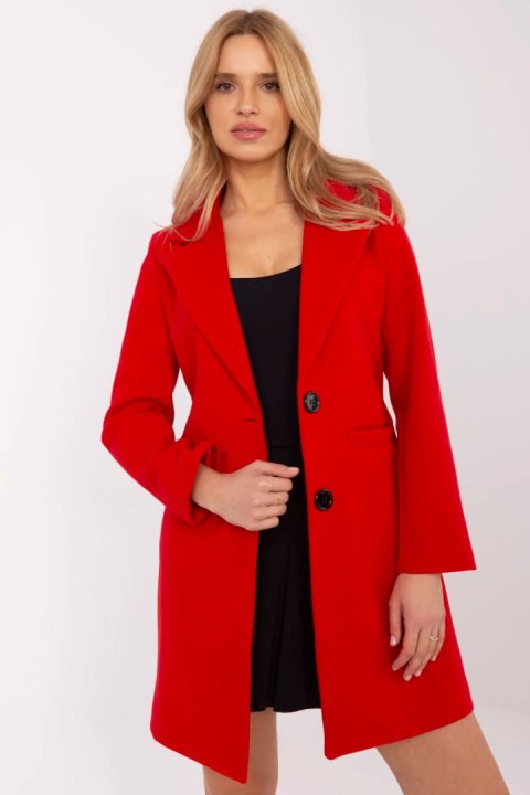 Płaszcz Damski Model TW-PL-BI-25533.18 Red - Och Bella Och Bella Płaszcz Damski Model TW-PL-BI-25533.18 Red - Och Bella Och Bella