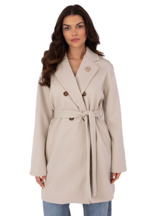 Płaszcz Damski Model TW-PL-BI-28987.85 Light Beige - Och Bella Och Bella Płaszcz Damski Model TW-PL-BI-28987.85 Light Beige - Och Bella Och Bella