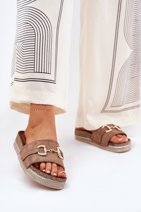 Sandał Klapki Model Morisela M538 Khaki - Step in style Step in style Sandał Klapki Model Morisela M538 Khaki - Step in style Step in style