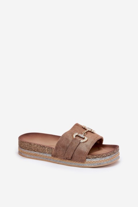 Sandał Klapki Model Morisela M538 Khaki - Step in style Step in style Sandał Klapki Model Morisela M538 Khaki - Step in style Step in style