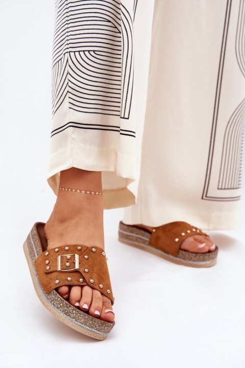 Sandał Klapki Model Nusithia M550 Camel - Step in style Step in style Sandał Klapki Model Nusithia M550 Camel - Step in style Step in style
