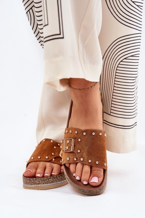 Sandał Klapki Model Nusithia M550 Camel - Step in style Step in style Sandał Klapki Model Nusithia M550 Camel - Step in style Step in style