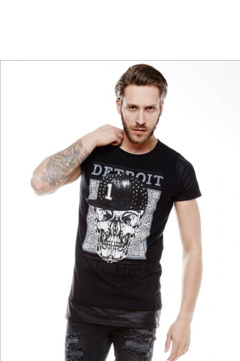 Tshirt Męski Model 17168 Black - YourNewStyle YourNewStyle Tshirt Męski Model 17168 Black - YourNewStyle YourNewStyle