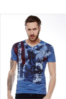 Tshirt Męski Model 17172 Blue - YourNewStyle YourNewStyle