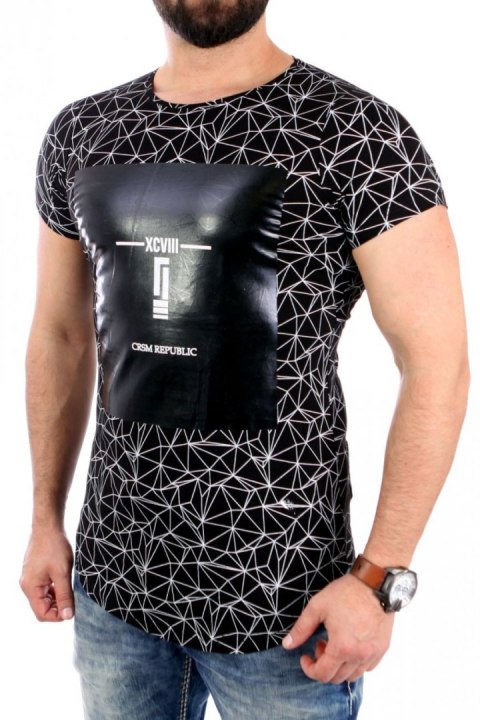 Tshirt Męski Model 17184 Black - YourNewStyle YourNewStyle Tshirt Męski Model 17184 Black - YourNewStyle YourNewStyle