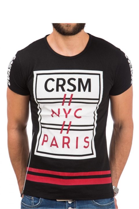 Tshirt Męski Model 17188 Black - YourNewStyle YourNewStyle Tshirt Męski Model 17188 Black - YourNewStyle YourNewStyle