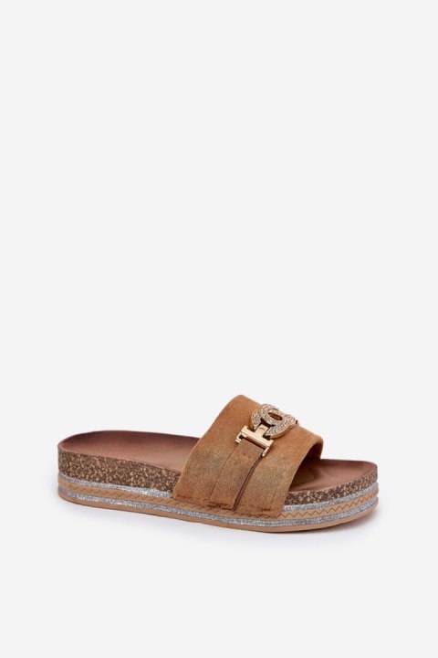 Sandał Klapki Model Eanes M530 Camel - Step in style Step in style Sandał Klapki Model Eanes M530 Camel - Step in style Step in style