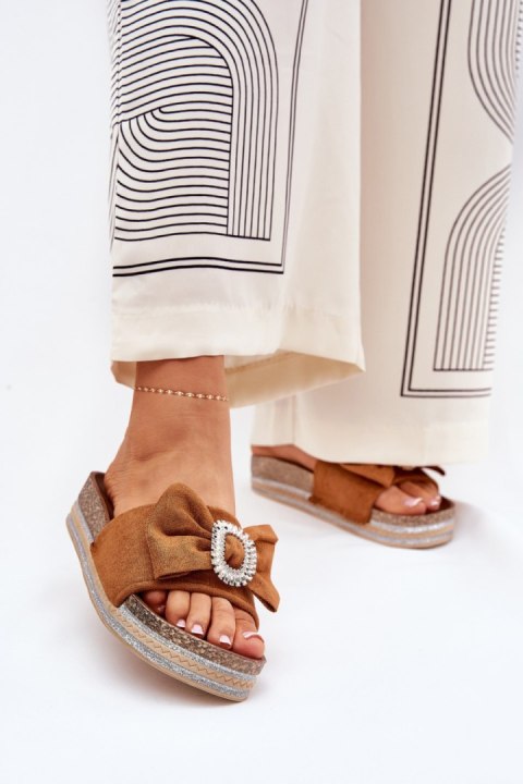 Sandał Klapki Model Lenela M535 Camel - Step in style Step in style Sandał Klapki Model Lenela M535 Camel - Step in style Step in style