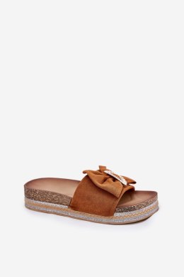 Sandał Klapki Model Lenela M535 Camel - Step in style Step in style