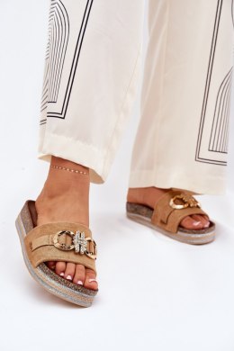 Sandał Klapki Model Rilirea M339 Camel - Step in style Step in style