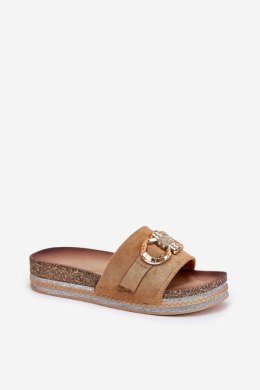 Sandał Klapki Model Rilirea M339 Camel - Step in style Step in style