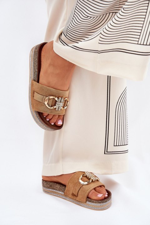 Sandał Klapki Model Rilirea M339 Camel - Step in style Step in style Sandał Klapki Model Rilirea M339 Camel - Step in style Step in style