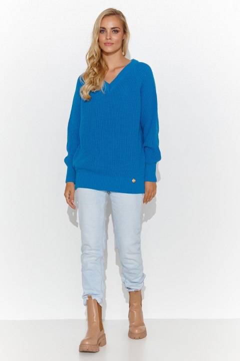 Sweter Damski Model S140 Blue - Makadamia Makadamia Sweter Damski Model S140 Blue - Makadamia Makadamia