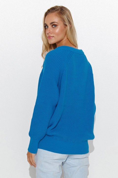 Sweter Damski Model S140 Blue - Makadamia Makadamia Sweter Damski Model S140 Blue - Makadamia Makadamia