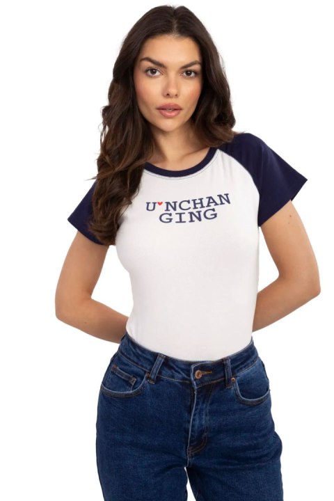 T-shirt Damski Model NM-TS-V7939.50 White/Navy - NM NM T-shirt Damski Model NM-TS-V7939.50 White/Navy - NM NM