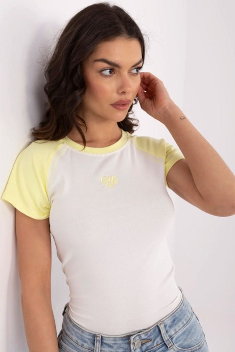 T-shirt Damski Model NM-TS-V7940.17 White/Yellow - NM NM T-shirt Damski Model NM-TS-V7940.17 White/Yellow - NM NM