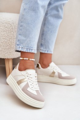 Buty Sportowe Model Goriette 8958 Beige - Step in style Step in style