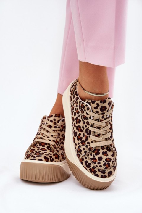 Buty Sportowe Model Tirvanis PL358 Brown Panterka - Step in style Step in style Buty Sportowe Model Tirvanis PL358 Brown Panterka - Step in style Step in style