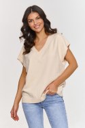 Kamizelka Model S157 Light Beige - Makadamia Makadamia Kamizelka Model S157 Light Beige - Makadamia Makadamia