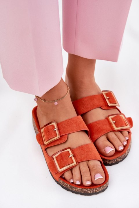 Sandał Klapki Model Sercele THS-141 Orange - Step in style Step in style Sandał Klapki Model Sercele THS-141 Orange - Step in style Step in style