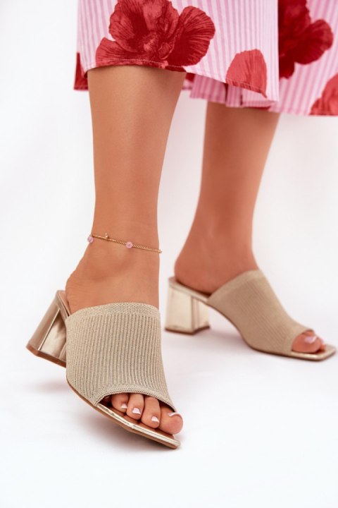 Sandał Klapki Model Wenilan FY35-1 Gold - Step in style Step in style Sandał Klapki Model Wenilan FY35-1 Gold - Step in style Step in style