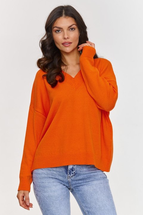 Sweter Damski Model S158 Orange - Makadamia Makadamia Sweter Damski Model S158 Orange - Makadamia Makadamia