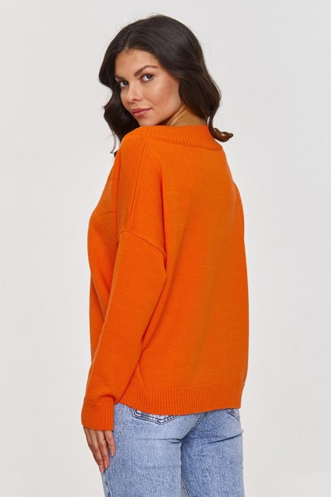 Sweter Damski Model S158 Orange - Makadamia Makadamia Sweter Damski Model S158 Orange - Makadamia Makadamia