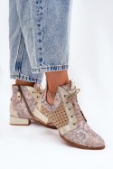 Botki Model Maciejka 05541-04 Beige/Gold - Step in style Step in style Botki Model Maciejka 05541-04 Beige/Gold - Step in style Step in style