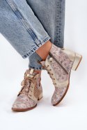 Botki Model Maciejka 05541-04 Beige/Gold - Step in style Step in style Botki Model Maciejka 05541-04 Beige/Gold - Step in style Step in style