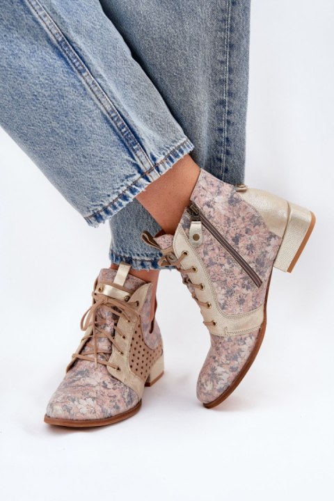 Botki Model Maciejka 05541-04 Beige/Gold - Step in style Step in style Botki Model Maciejka 05541-04 Beige/Gold - Step in style Step in style
